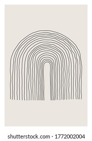 Trendy abstract creative minimalist artistic hand painted composition ideal for wall decoration, as postcard or brochure design, vector illustration
