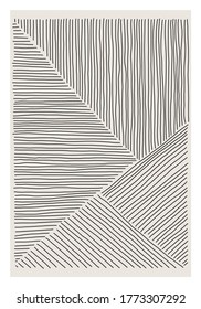 Trendy abstract creative minimalist artistic hand drawn line art composition ideal for wall decoration, as postcard or brochure design, vector illustration