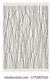 Trendy abstract creative minimalist artistic hand drawn line art composition ideal for wall decoration, as postcard or brochure design, vector illustration