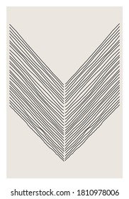 Trendy abstract creative minimalist artistic hand drawn composition ideal for wall decoration, as postcard or brochure design, vector illustration