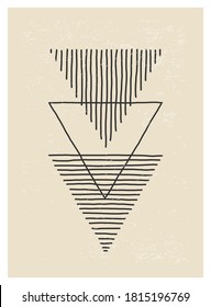 Trendy abstract creative minimalist artistic hand drawn composition ideal for wall decoration, as postcard or brochure design, vector illustration