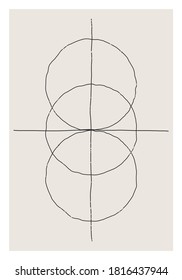 Trendy abstract creative minimalist artistic hand drawn composition ideal for wall decoration, as poster or brochure design, vector illustration