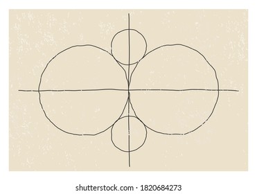 Trendy abstract creative minimalist artistic hand drawn composition ideal for wall decoration, as poster or brochure design, vector illustration