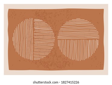 Trendy abstract creative minimalist artistic hand drawn composition ideal for wall decoration, as postcard or brochure design, vector illustration