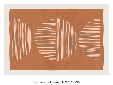 Trendy abstract creative minimalist artistic hand drawn composition ideal for wall decoration, as postcard or brochure design, vector illustration