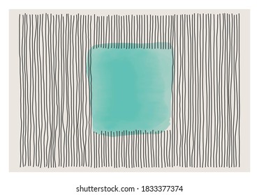 Trendy abstract creative minimalist artistic hand painted composition ideal for wall decoration, as postcard or brochure design, vector illustration