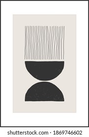 Trendy abstract creative minimalist artistic hand drawn composition ideal for art gallery, wall decoration, interior design, vector illustration