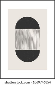 Trendy abstract creative minimalist artistic hand drawn composition ideal for art gallery, wall decoration, interior design, vector illustration