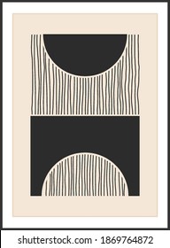 Trendy abstract creative minimalist artistic hand drawn composition ideal for art gallery, wall decoration, interior design, vector illustration