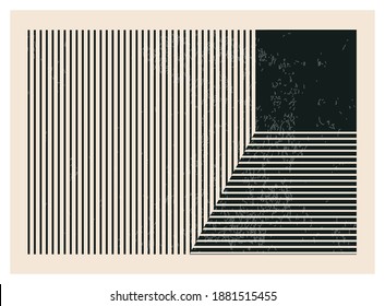Trendy abstract creative minimalist artistic hand drawn composition ideal for art gallery, wall decoration, interior design, vector illustration