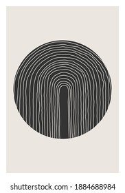 Trendy abstract creative minimalist artistic hand drawn composition ideal for art gallery, wall decoration, interior design, vector illustration