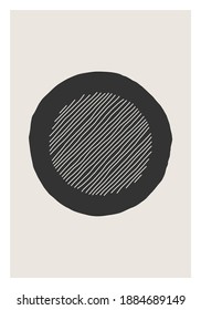 Trendy abstract creative minimalist artistic hand drawn composition ideal for art gallery, wall decoration, interior design, vector illustration