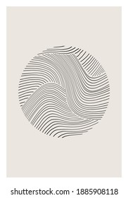 Trendy abstract creative minimalist artistic hand drawn composition ideal for art gallery, wall decoration, interior design, vector illustration