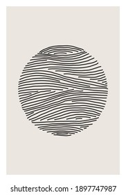 Trendy abstract creative minimalist artistic hand drawn composition ideal for art gallery, wall decoration, interior design, vector illustration