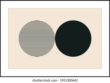 Trendy abstract creative minimalist artistic black and white composition