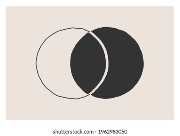 Trendy abstract creative minimalist artistic hand drawn composition
