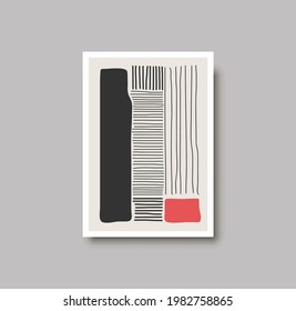 Trendy abstract creative minimalist artistic hand drawn composition ideal for wall decoration, as postcard or brochure design, vector illustration. Geometric wall art print and decoration