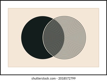 Trendy abstract creative minimalist artistic black and white composition