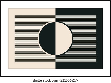 Trendy abstract creative minimalist artistic black and white composition