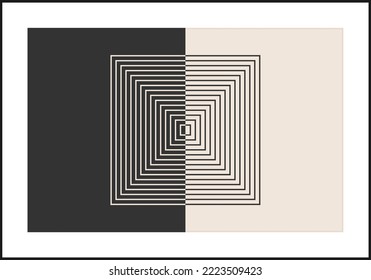 Trendy abstract creative minimalist artistic black and white composition
