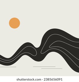 Composiciones artísticas artesanales abstractas y creativas de moda ideales para la decoración de paredes, como diseño de postal o de folleto, ilustración vectorial