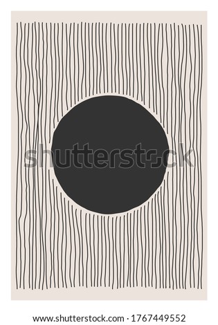 Trendy abstract creative minimalist artistic hand painted composition ideal for wall decoration, as postcard or brochure design, vector illustration