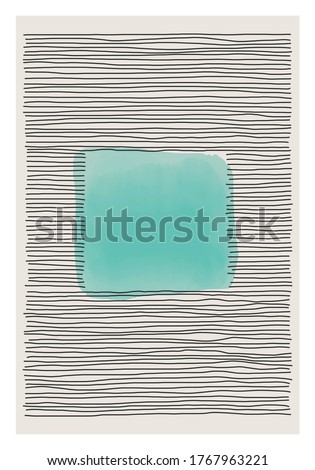 Trendy abstract creative minimalist artistic hand painted composition ideal for wall decoration, as postcard or brochure design, vector illustration