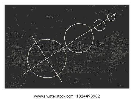 Trendy abstract creative minimalist artistic hand drawn composition ideal for wall decoration, as poster or brochure design, vector illustration