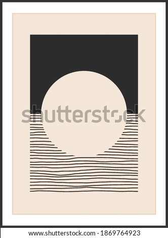 Trendy abstract creative minimalist artistic hand drawn composition ideal for art gallery, wall decoration, interior design, vector illustration