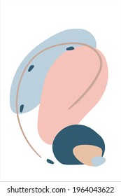 Afiche moderno abstracto creativo minimalista ideal para la decoración de paredes, como diseño de postales o folletos o medios sociales. Ilustración del vector