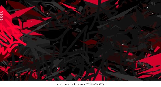 Trendy Abstract Dark Futuristic Mecha Gundam Cyberpunk Style Colorful Urban Street Art Graffiti Vector Illustration Template Background