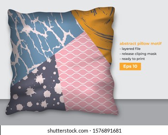 Trendy Abstract Design for Pillow Printing Production with Realistic Mock up