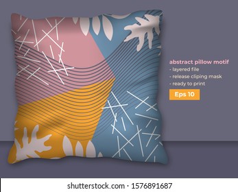 Trendy Abstract Design for Pillow Printing Production with Realistic Mock up