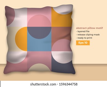 Trendy Abstract Design for Pillow Printing Production with Realistic Mock up