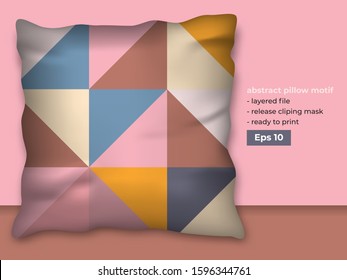 Trendy Abstract Design for Pillow Printing Production with Realistic Mock up