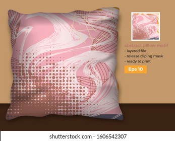 Trendy Abstract Design for Pillow Printing Production with Realistic Mock up