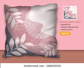 Trendy Abstract Design for Pillow Printing Production with Realistic Mock up