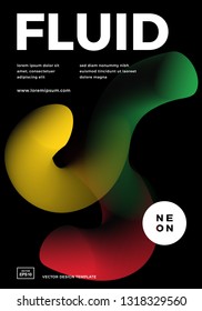 Trendy abstract design template with 3d flow shapes. Dynamic gradient composition. Applicable for covers, brochures, flyers, presentations, banners. Vector illustration. Eps10