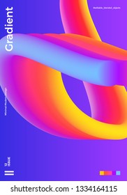 Trendy abstract design template with 3d flow shapes. Dynamic gradient composition. Applicable for covers, brochures, flyers, presentations, banners. Vector illustration. Eps10