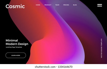 Trendy abstract design template with 3d flow shapes. Dynamic gradient composition. Applicable for landing pages, covers, brochures, flyers, presentations, banners. Vector illustration. Eps10