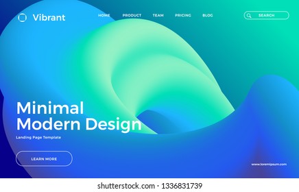 Trendy abstract design template with 3d flow shapes. Dynamic gradient composition. Applicable for landing pages, covers, brochures, flyers, presentations, banners. Vector illustration. Eps10