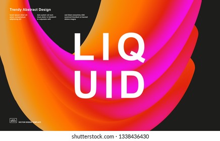 Trendy abstract design template with 3d flow shapes. Dynamic gradient composition. Applicable for landing pages, covers, brochures, flyers, presentations, banners. Vector illustration. Eps10