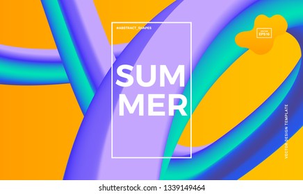 Trendy abstract design template with 3d flow shapes. Dynamic gradient composition. Applicable for landing pages, covers, brochures, flyers, presentations, banners. Vector illustration. Eps10