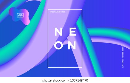 Trendy abstract design template with 3d flow shapes. Dynamic gradient composition. Applicable for landing pages, covers, brochures, flyers, presentations, banners. Vector illustration. Eps10