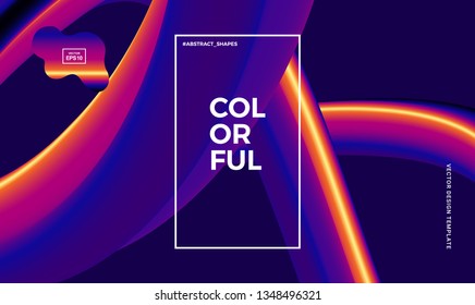 Trendy abstract design template with 3d flow shapes. Dynamic gradient composition. Applicable for landing pages, covers, brochures, flyers, presentations, banners. Vector illustration. Eps10