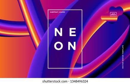 Trendy abstract design template with 3d flow shapes. Dynamic gradient composition. Applicable for landing pages, covers, brochures, flyers, presentations, banners. Vector illustration. Eps10