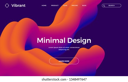Trendy abstract design template with 3d flow shapes. Dynamic gradient composition. Applicable for landing pages, covers, brochures, flyers, presentations, banners. Vector illustration. Eps10