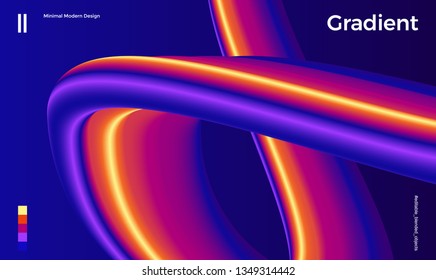 Trendy abstract design template with 3d flow shapes. Dynamic gradient composition. Applicable for landing pages, covers, brochures, flyers, presentations, banners. Vector illustration. Eps10