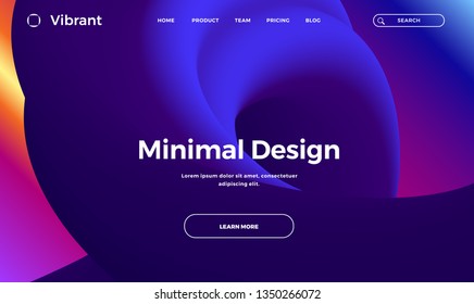 Trendy abstract design template with 3d flow shapes. Dynamic gradient composition. Applicable for landing pages, covers, brochures, flyers, presentations, banners. Vector illustration. Eps10