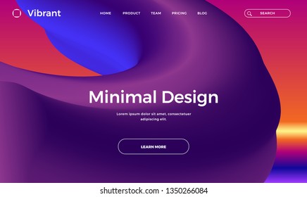 Trendy abstract design template with 3d flow shapes. Dynamic gradient composition. Applicable for landing pages, covers, brochures, flyers, presentations, banners. Vector illustration. Eps10